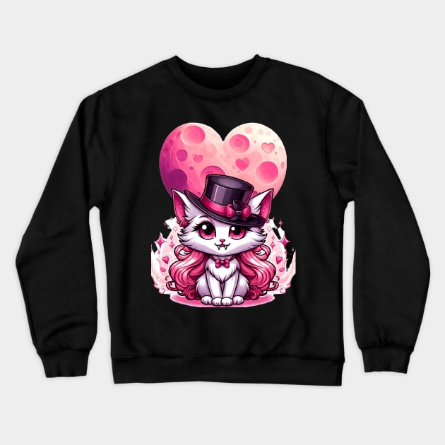 Vampire cat Crewneck Sweatshirt by NightvisionDesign